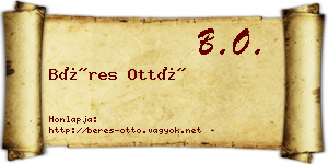 Béres Ottó névjegykártya